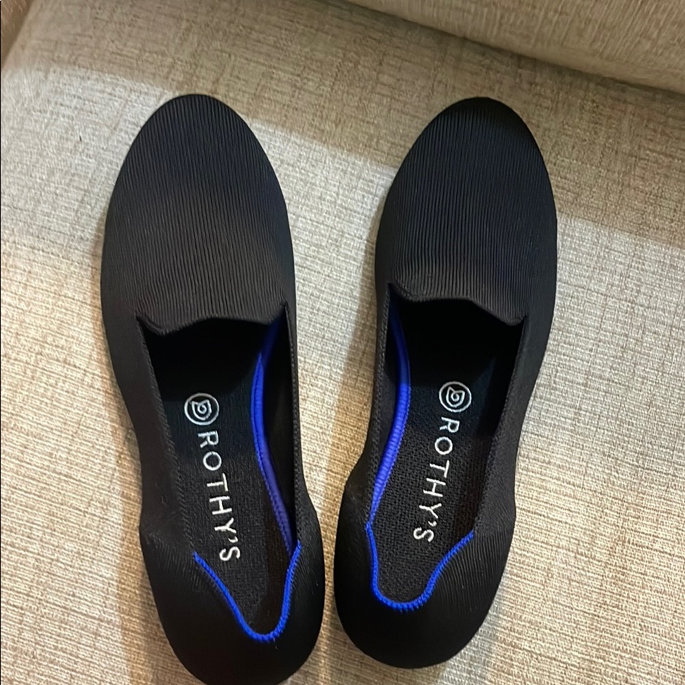 Rothy's Black Flats Sleek Minimalist Design